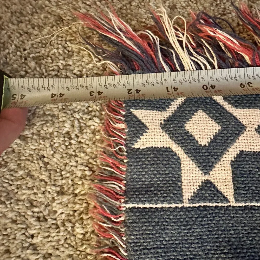 VINTAGE grannycore cottagecore Tapestry Throw woven jacquard blanket sampler